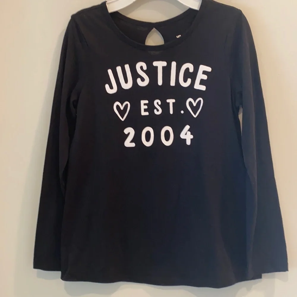 Justice - Girls long sleeve t-shirt - size 10. Black. NWOT